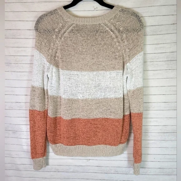 360 SWEATER LINEN BLEND COLORBLOCK SWEATER, SZ MEDIUM - Picture 7 of 7